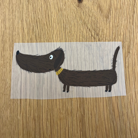 Bügelbild / Dackel Waldi
