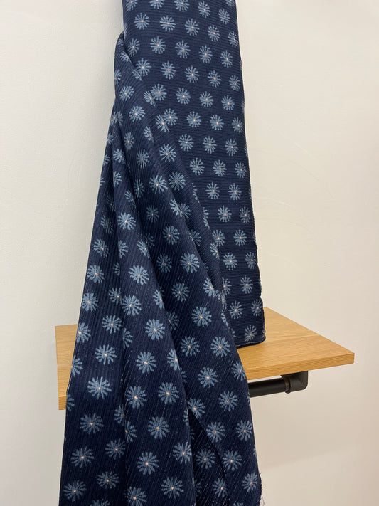 Blumen Cord / Dunkelblau